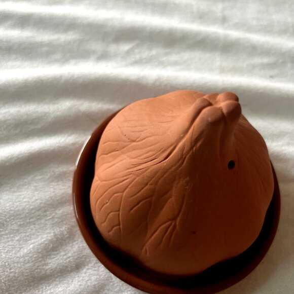 Vintage 1990's Terra Cotta 4" Garlic Roaster Cover by Rowoco - Picture 3 of 7